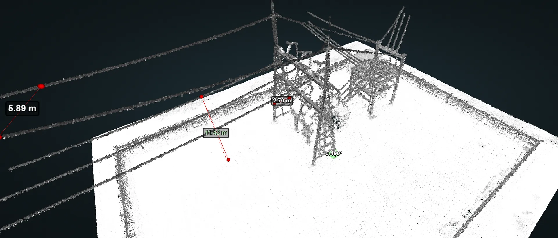 LiDAR 3D point cloud of substation